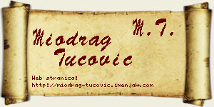 Miodrag Tucović vizit kartica